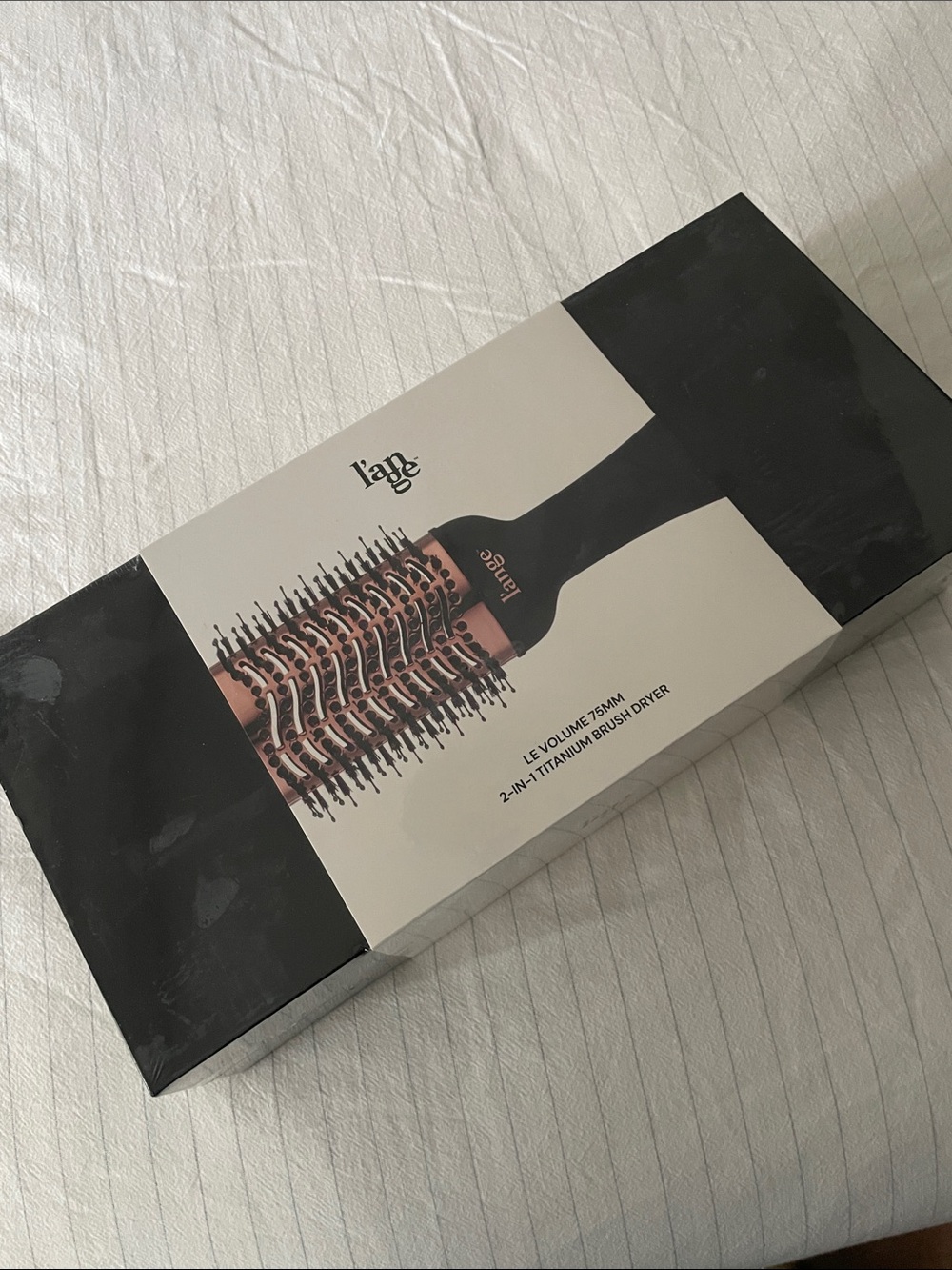 L'ange Rose Gold & Black 2-in-1 Titanium Brush Dryer 75mm New In Box - Picture 7 of 7